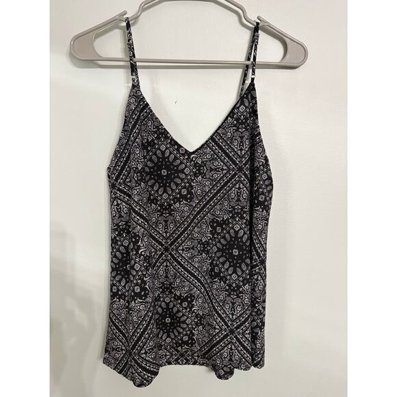Olivia Grey Black & White Bandana Print Cami Tank - Picture 3 of 4